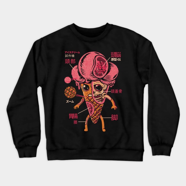 Ice Cream Kaiju Crewneck Sweatshirt by Ilustrata